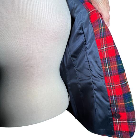 Pendleton Women’s 100% Virgin Wool Red Plaid Blazer Vintage Size 10 EUC - Picture 8 of 12